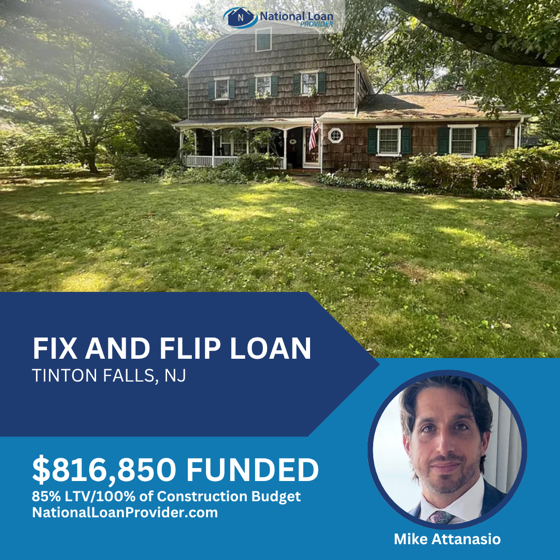 Closed real estate investment loan deal funded by National Loan Provider