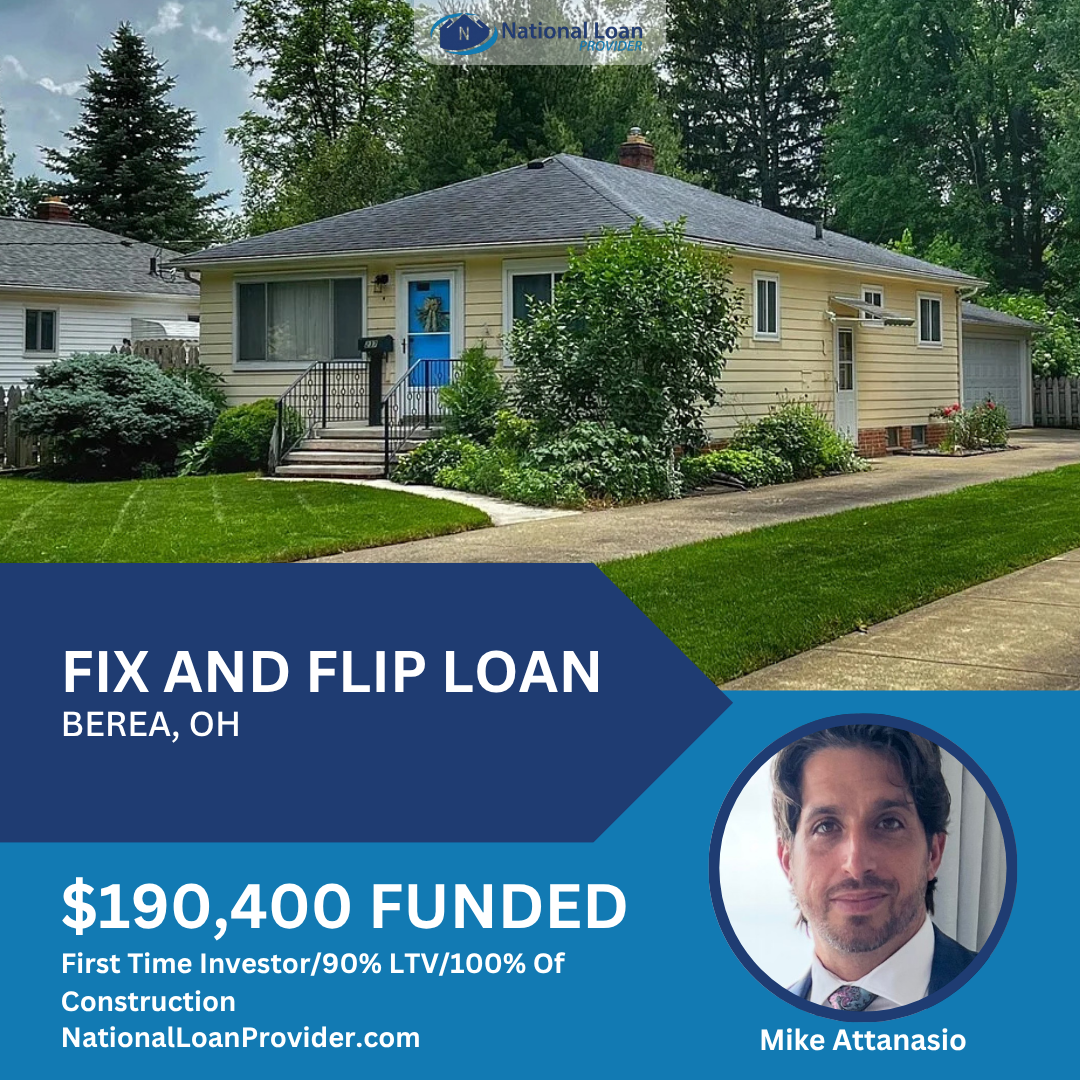 Closed real estate investment loan deal funded by National Loan Provider
