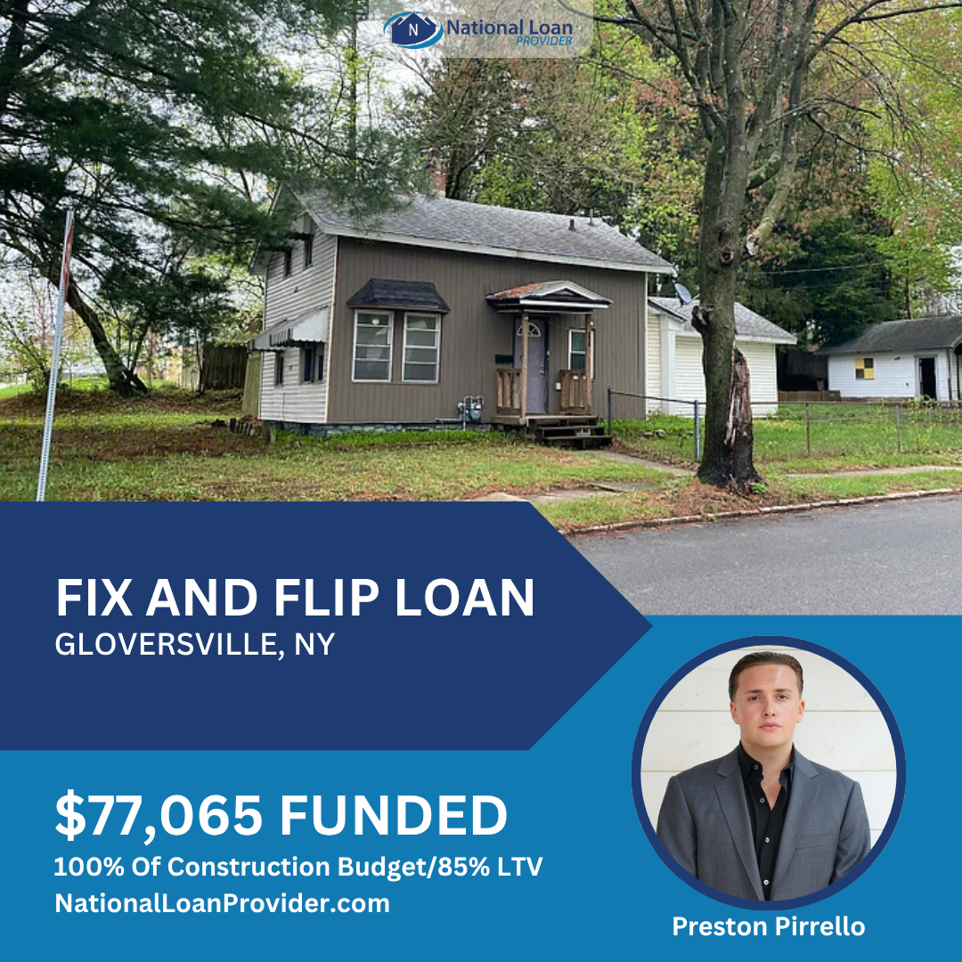 Closed real estate investment loan deal funded by National Loan Provider